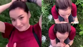 Bokep Indo Gadis Baju Merah Kulum Kontol Dioutdoor