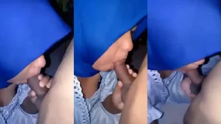 Bokep Indo Jilbab Biru Sepong Kontol Paksu